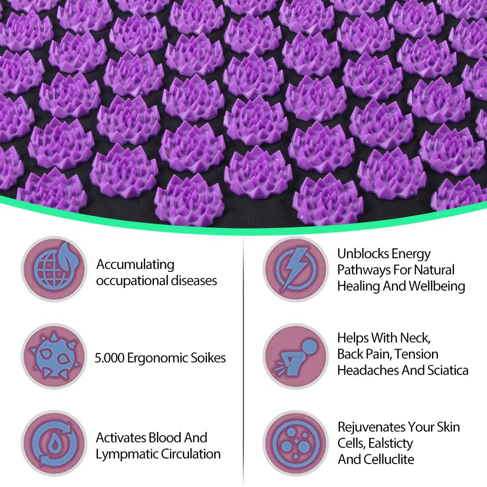 Acupressure Mat and Pillow Set – Pressure Point Relaxation Mat for Home Use