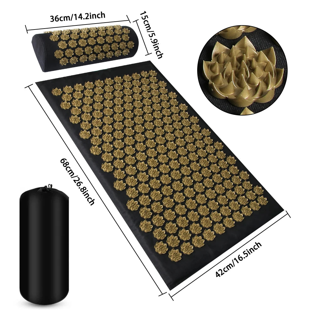 Acupressure Mat and Pillow Set – Pressure Point Relaxation Mat for Home Use