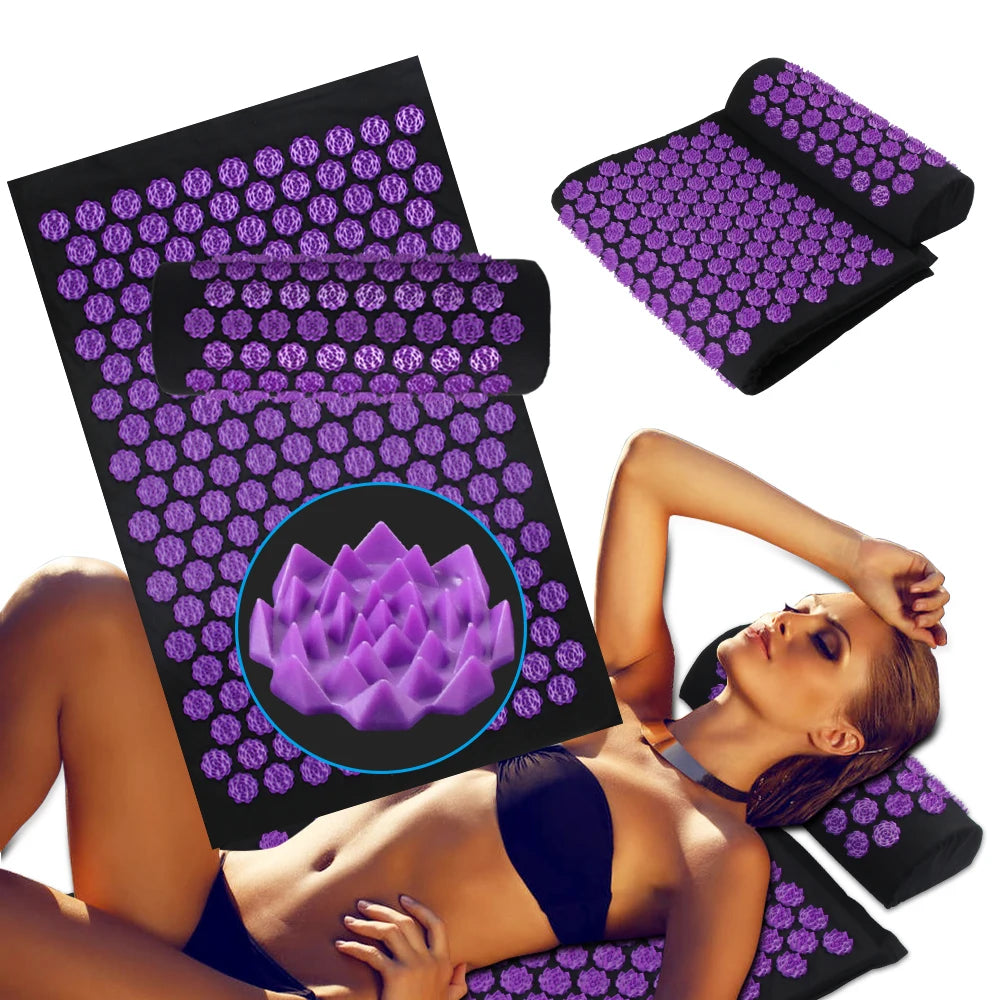 Acupressure Mat and Pillow Set – Pressure Point Relaxation Mat for Home Use