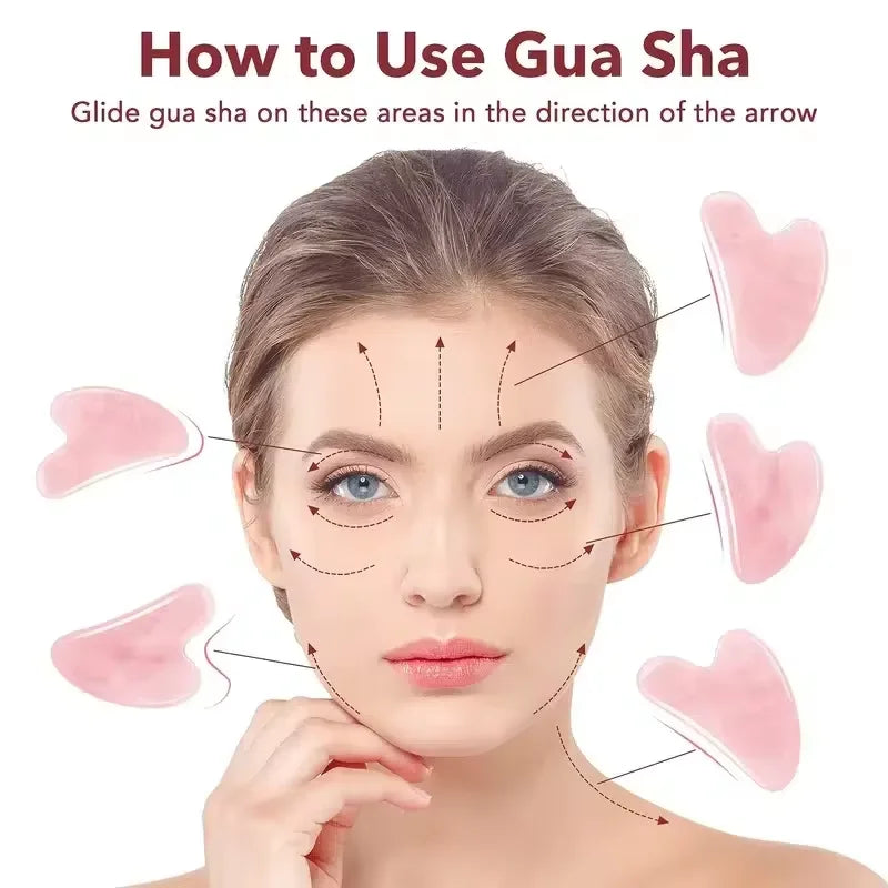 Gua Sha Facial Tool – Natural Stone Face Massager for Skincare Routine